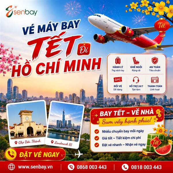 Vé máy bay Tết đi Hồ Chí Minh
