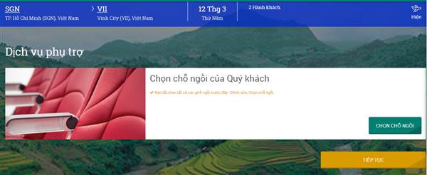 Check in Vietnam Airline - Dịch vụ phụ trợ