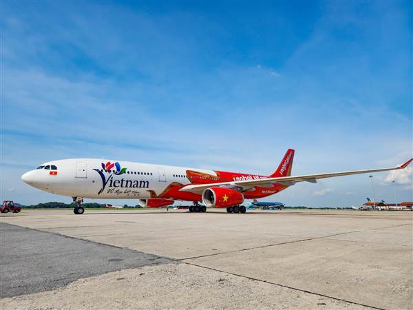 Biểu tượng Du lịch Việt Nam lên thân tàu bay lớn của Vietjet