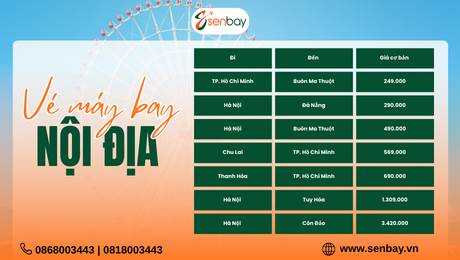ĐẶT VÉ MÁY BAY KHỨ HỒI DỊP LỄ 30/4 - 1/5 GIÁ RẺ TẠI SENBAY.VN