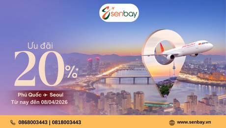Vé Sun PhuQuoc Airways Phú Quốc – Seoul Giảm 20% Tại Senbay