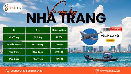 Vé máy bay đi Nha Trang giá rẻ: Lịch trình bay đa dạng tại Senbay