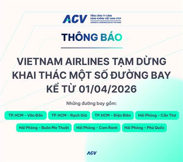 Cập nhật mới nhất: Tạm dừng 7 đường bay nội địa từ 01/04/2026 và hỗ trợ từ Senbay