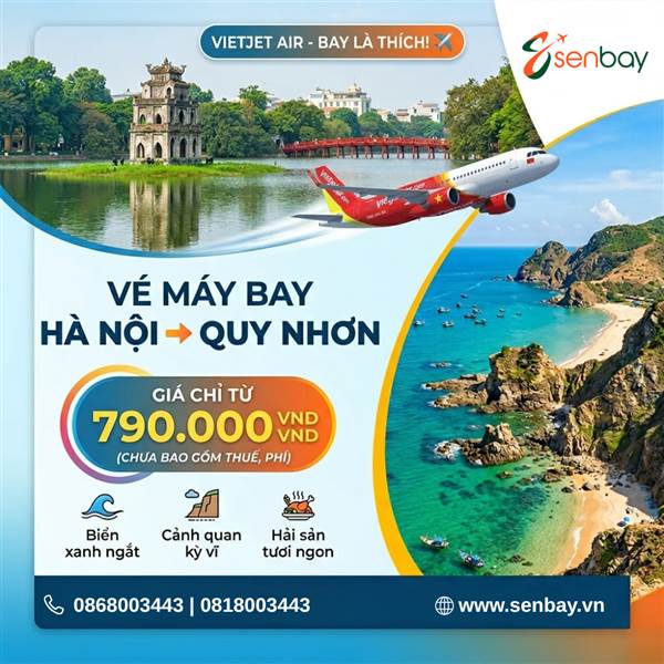 Vé máy bay Hà Nội Quy Nhơn: Săn deal cực rẻ cùng Senbay