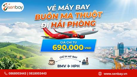 Kết nối Tây Nguyên và Đất Cảng cùng vé máy bay Buôn Ma Thuột Hải Phòng giá tốt từ Senbay