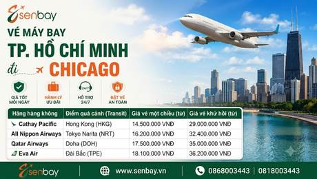Chinh phục bờ cờ nước Mỹ cùng vé máy bay từ tp hồ chí minh đi chicago từ Senbay.vn