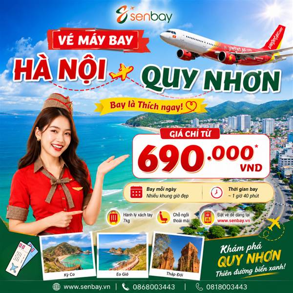 Vé Máy Bay Hà Nội Quy Nhơn: Săn Ưu Đãi Cực Hời Cùng Senbay