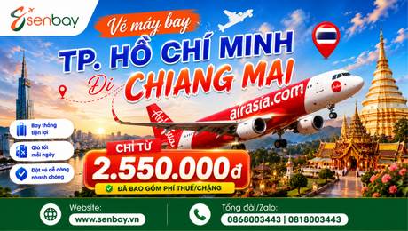 Vi vu xứ Chùa Vàng: Đặt vé máy bay Hồ Chí Minh Chiang Mai giá rẻ cùng Senbay