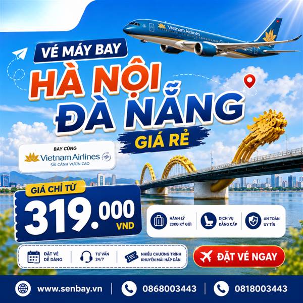 Vé máy bay Hà Nội đi Đà Nẵng Vietnnam Airlines
