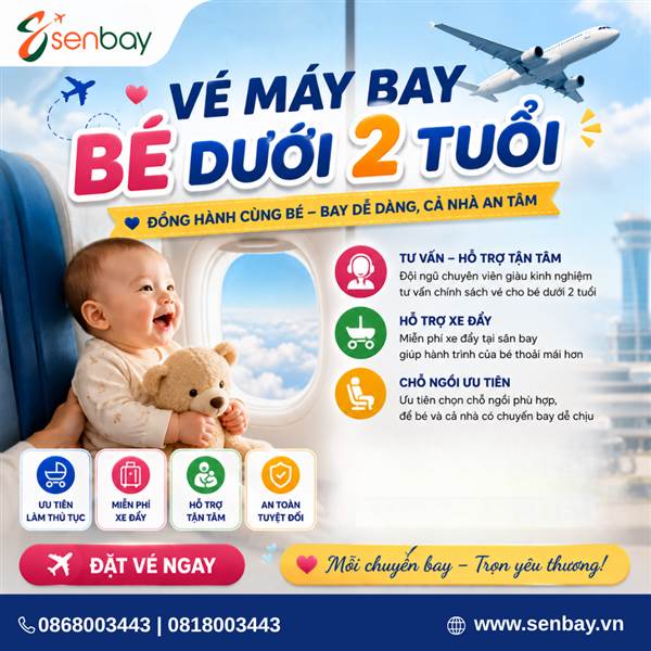 Vé máy bay bé dưới 2 tuổi