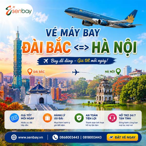 vé máy bay Đài Bắc đi Hà Nội