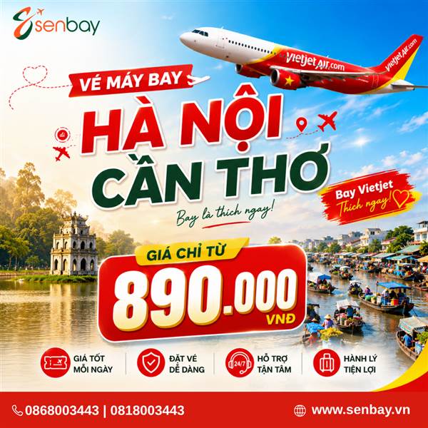Vé máy bay Hà Nội đi Cần Thơ