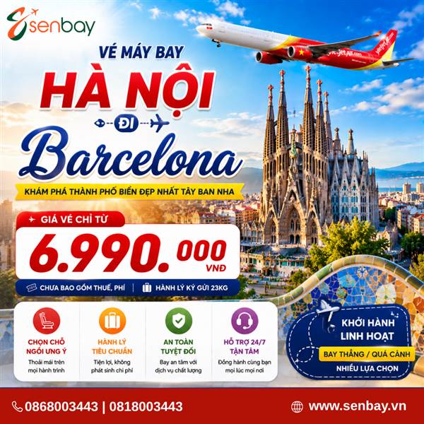 Vé máy bay Hà Nội đi Barcelona