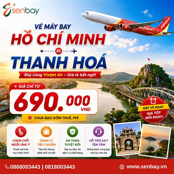 Vé máy bay Hồ Chí Minh đi Thanh Hoá