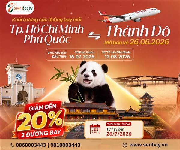 Vé máy bay đi Thành Đô Sun PhuQuoc Airways