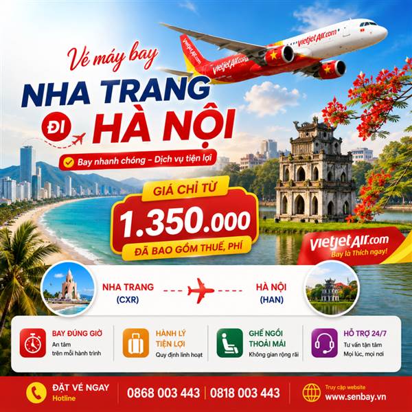 Vé máy bay Nha Trang đi Hà Nội