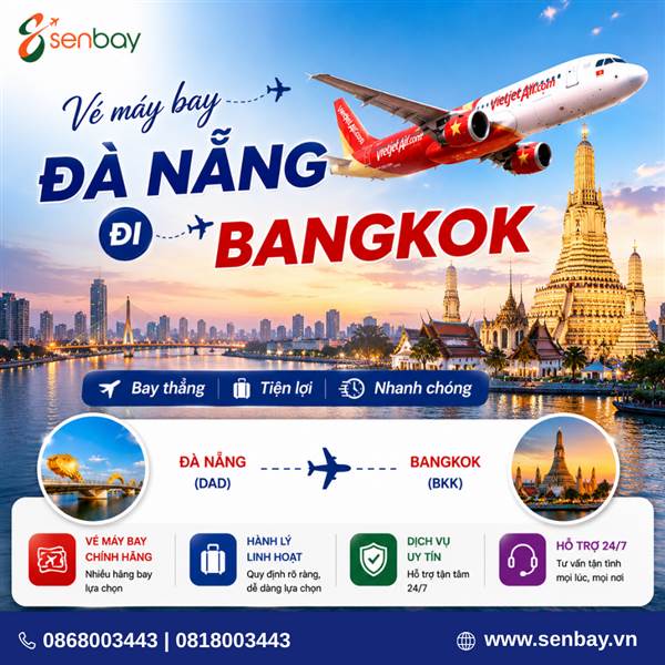 Vé máy bay Đà Nẵng đi Bangkok