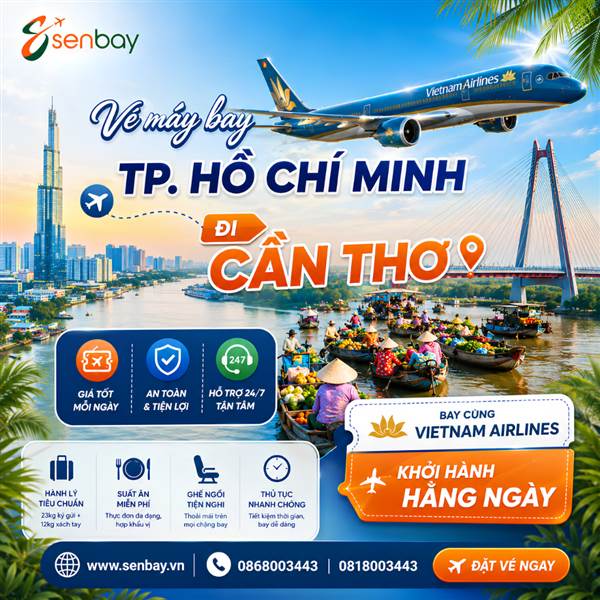 Vé máy bay Hồ Chí Minh Đi Cần Thơ