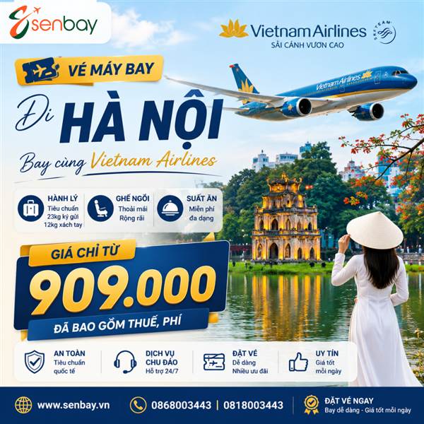 Vé máy bay đi Hà Nội Vietnam Airlines