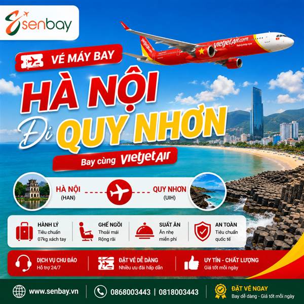 vé máy bay Hà Nội đi Quy Nhơn giá rẻ 