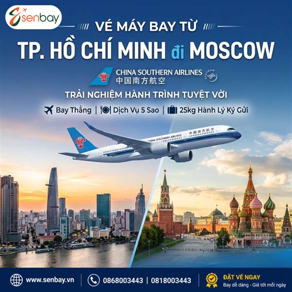 Vé máy bay TP. Hồ Chí Minh đi Moscow