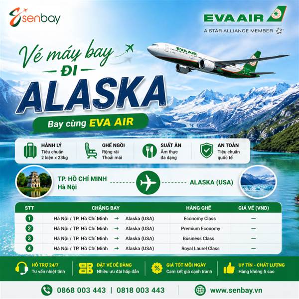 Vé máy bay đi Alaska cùng Senbay khám phá thiên đường băng giá đẳng cấp quốc tế
