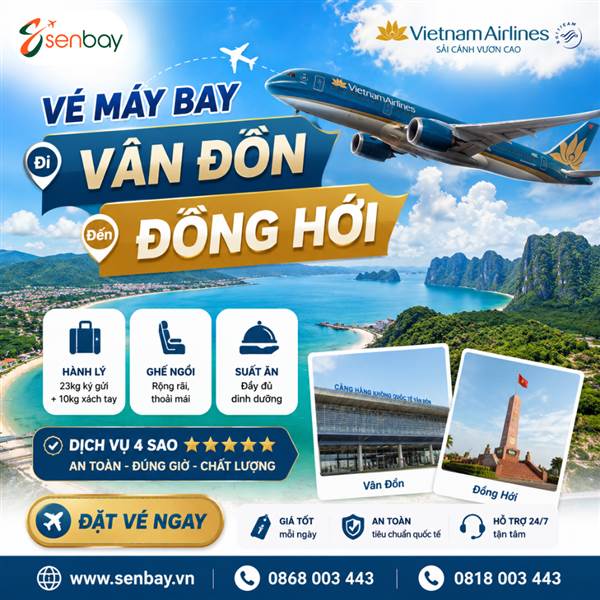 Vé máy bay Vân Đồn đi Đồng Hới