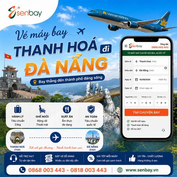 Vé máy bay Thanh Hoá đi Đà Nẵng