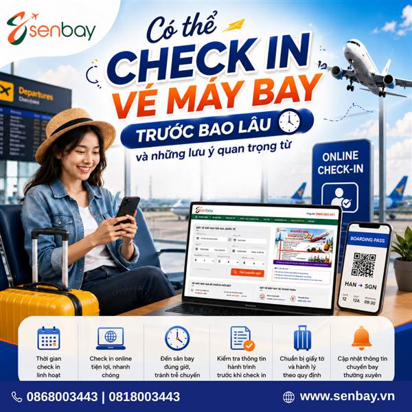 Có thể check in vé máy bay trước bao lâu