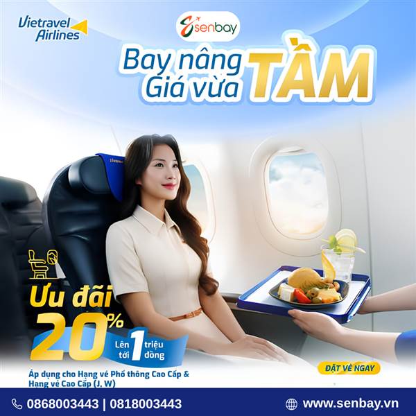 Vé máy bay Vietravel bay nâng tầm giá vừa tầm