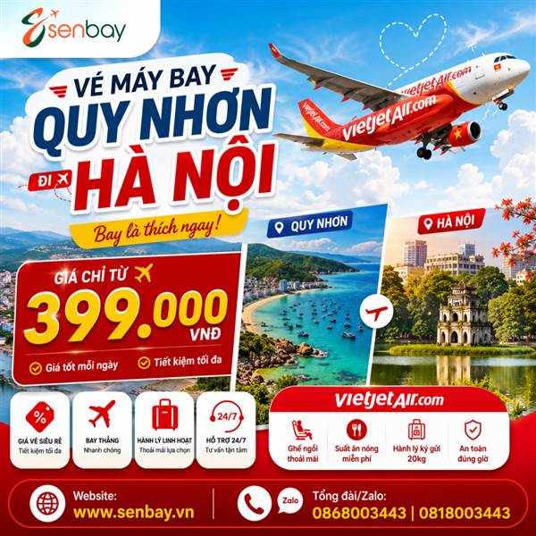 Vé máy bay Quy Nhơn đi Hà Nội