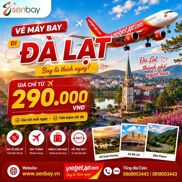 Vé máy bay đi Đà Lạt giá rẻ