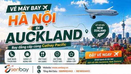 Vé máy bay Hà Nội đi Auckland an toàn, tiết kiệm thời gian tối đa cùng Senbay