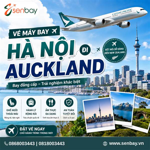 Vé máy bay Hà Nội đi Auckland giá rẻ