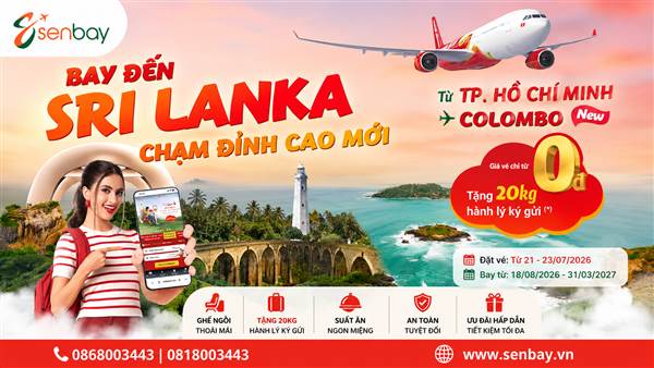 Vé máy bay đi Sri Lanka Vietjet Air
